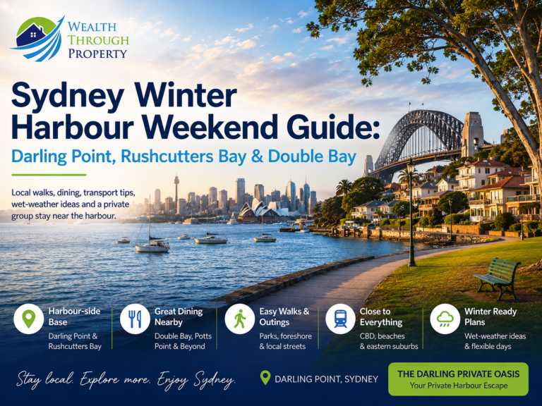 Sydney winter harbour weekend guide featuring Darling Point, Rushcutters Bay and Double Bay.