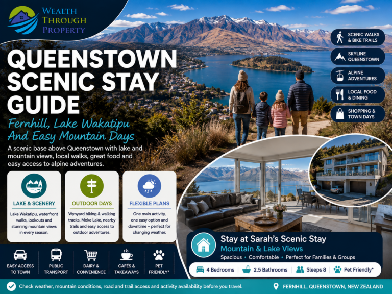 Queenstown scenic stay guide featuring Fernhill, Lake Wakatipu, mountain views and scenic Queenstown activities.