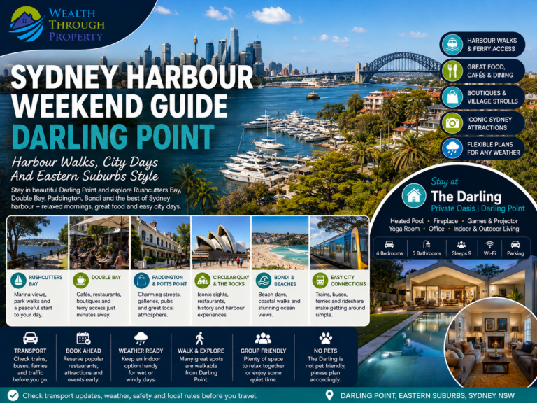 Sydney Harbour weekend guide featuring Darling Point, Rushcutters Bay, Double Bay and easy Sydney city days.