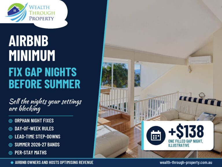 WTP cover: Airbnb minimum stay settings guide to fixing gap nights before the summer 2026-27 peak