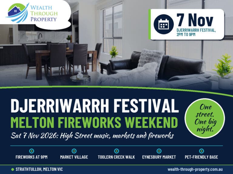 Djerriwarrh Festival 2026 Melton guide cover: fireworks, High Street festival and a Strathtulloh stay at Willows Arena House