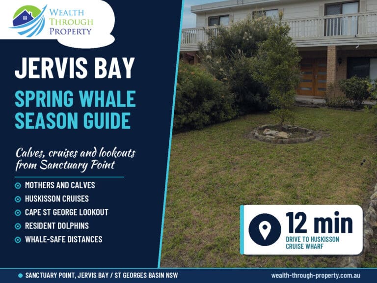 Jervis Bay whale watching guide cover for a spring stay at Luna's Sanctuary in Sanctuary Point, NSW