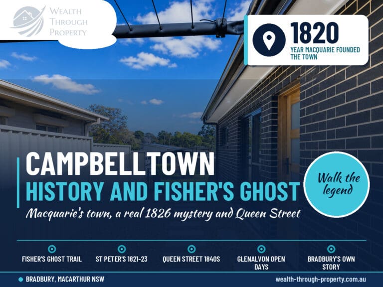 Campbelltown History Guide cover for Matilda's Urban Escape in Bradbury: Fisher's Ghost, Queen Street and Glenalvon
