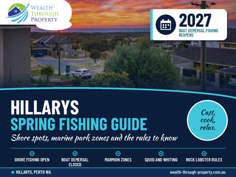 Hillarys spring fishing guide cover: Marmion Marine Park rules, shore fishing tips and the Sant's Beach Retreat balcony