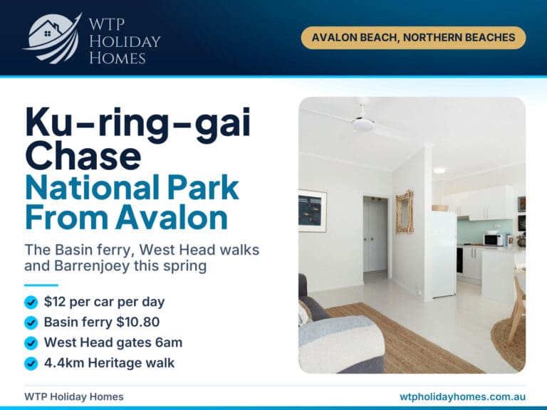Ku-ring-gai Chase National Park From Avalon cover with the sun-filled open-plan loungeroom at Peter's Beachside Apartment