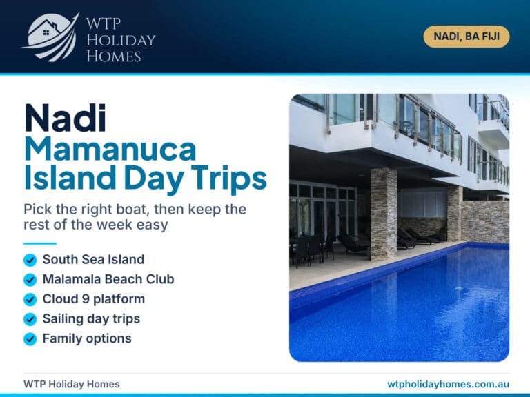 Shared pool at Holiday Homes Fiji in Nadi, cover for a guide to Mamanuca island day trips from Port Denarau