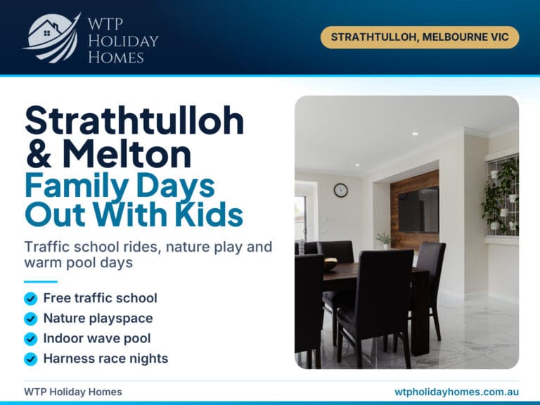 Melton kids activities cover for a Strathtulloh family stay: traffic school, playspaces and pool days