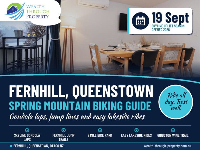 Queenstown mountain biking guide cover for a Fernhill stay with Skyline, 7 Mile and lakeside trail highlights