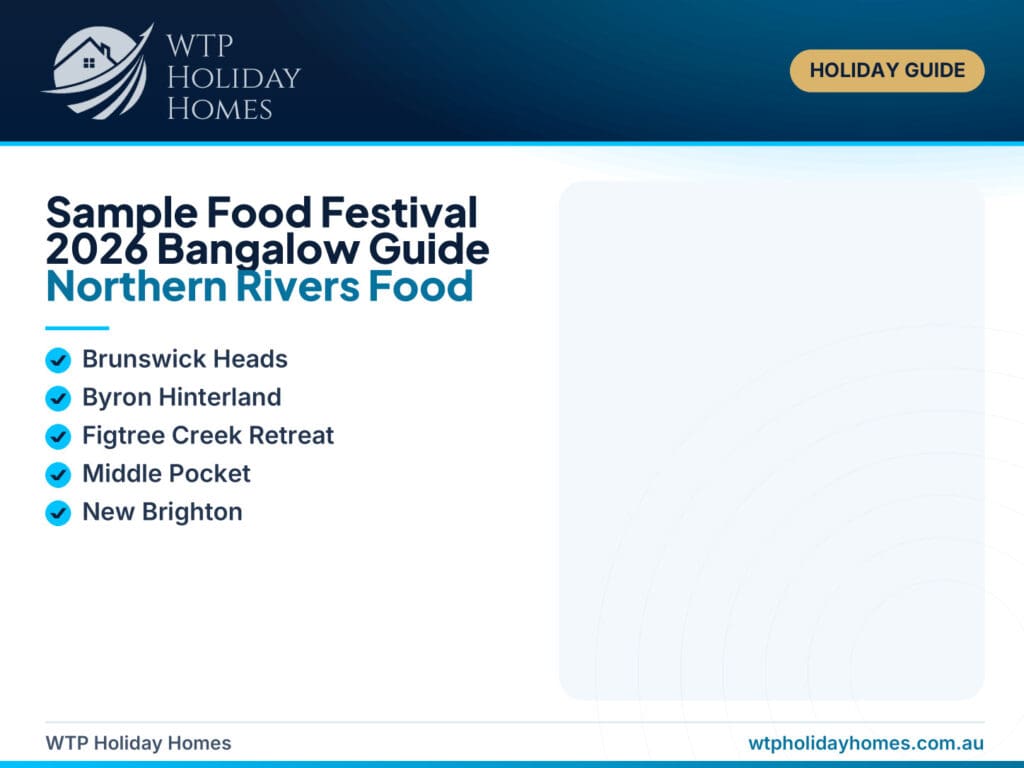 Sample Food Festival 2026 Bangalow guide showing Northern Rivers food stalls, local producers and a spring hinterland festival.