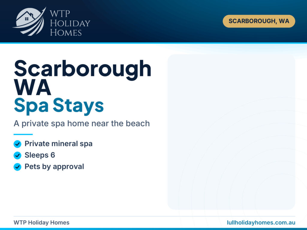 Scarborough WA accommodation: private spa home at Lull near the beach
